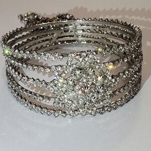 Vtg. Statement Rhinestones Bangle